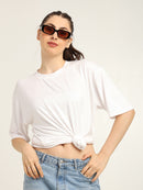Women White Oversized Bamboo T-Shirt – Soft, Breathable & Sustainable