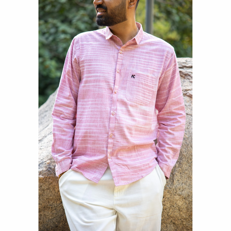 Blush Pink Khadi Shirt - Buy on Upcycleluxe Blush Pink Khadi Shirt - Buy on Upcycleluxe