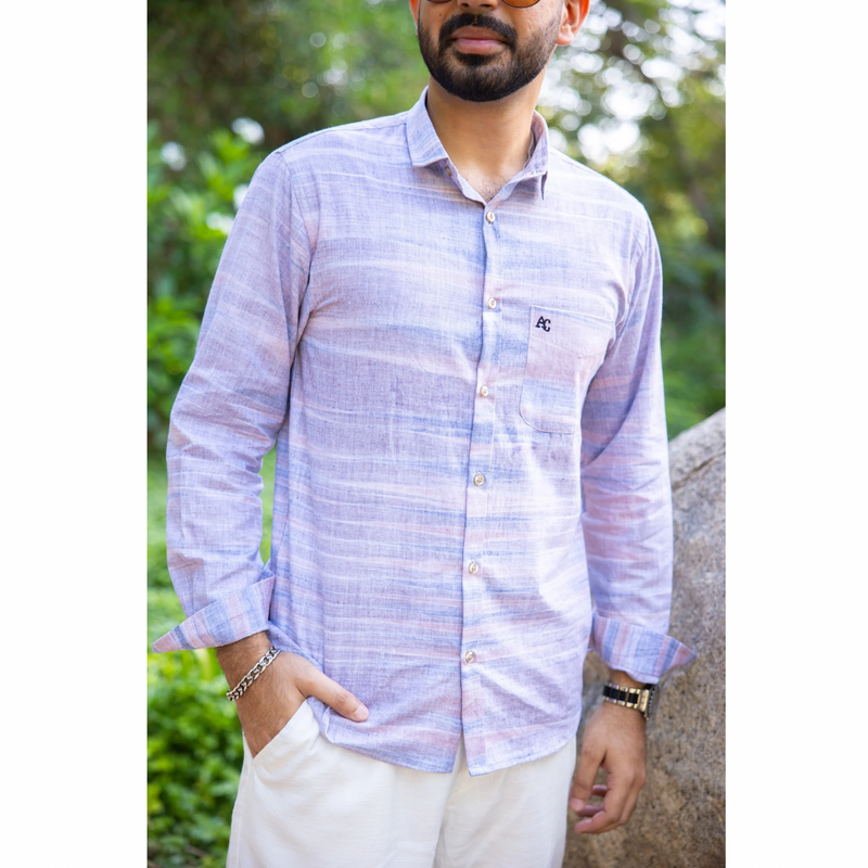 Sky Blush Khadi Shirt