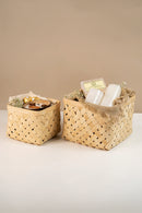 GreenKraft Aurea Handcrafted Bamboo Basket - Set of 2