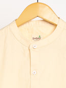 Livbio Organic Cotton & Naturally Dyed Mens Round Neck Pale Apricot Shirt