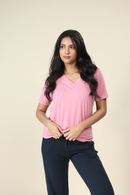 Carbontree Bamboo Women Wild Rose V Neck Tee