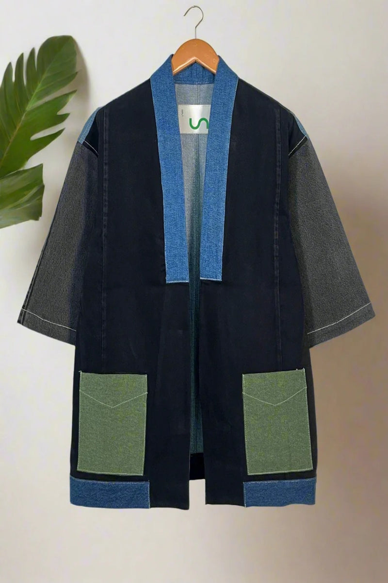 Un Denim - 100% Cotton Unisex Upcycled Denim Kimono Jacket | 221