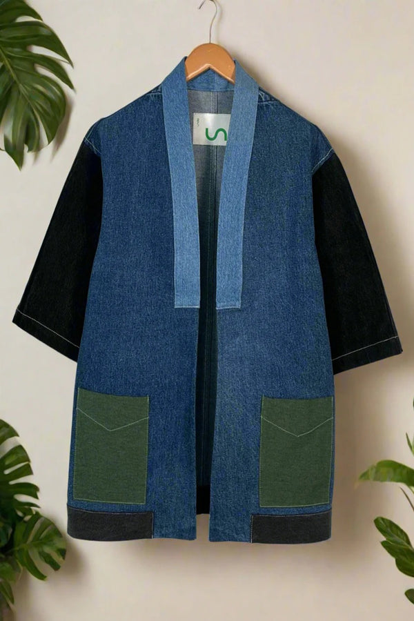 Un Denim - 100% Cotton Unisex Upcycled Denim Kimono Jacket | 224