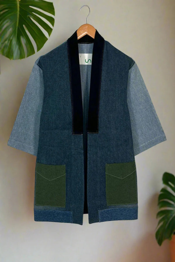 Un Denim - 100% Cotton Unisex Upcycled Denim Kimono Jacket | 225