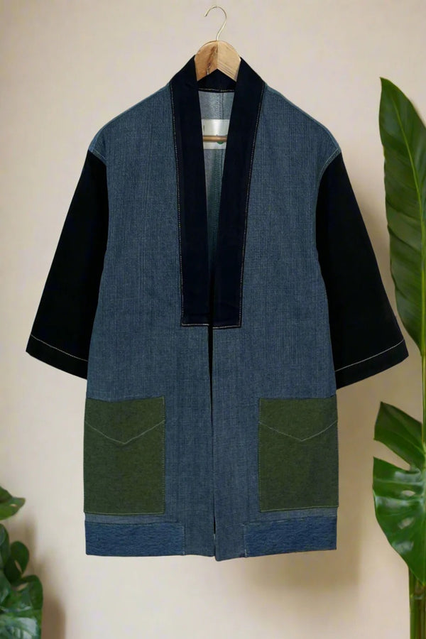 Un Denim - 100% Cotton Unisex Upcycled Denim Kimono Jacket | 228