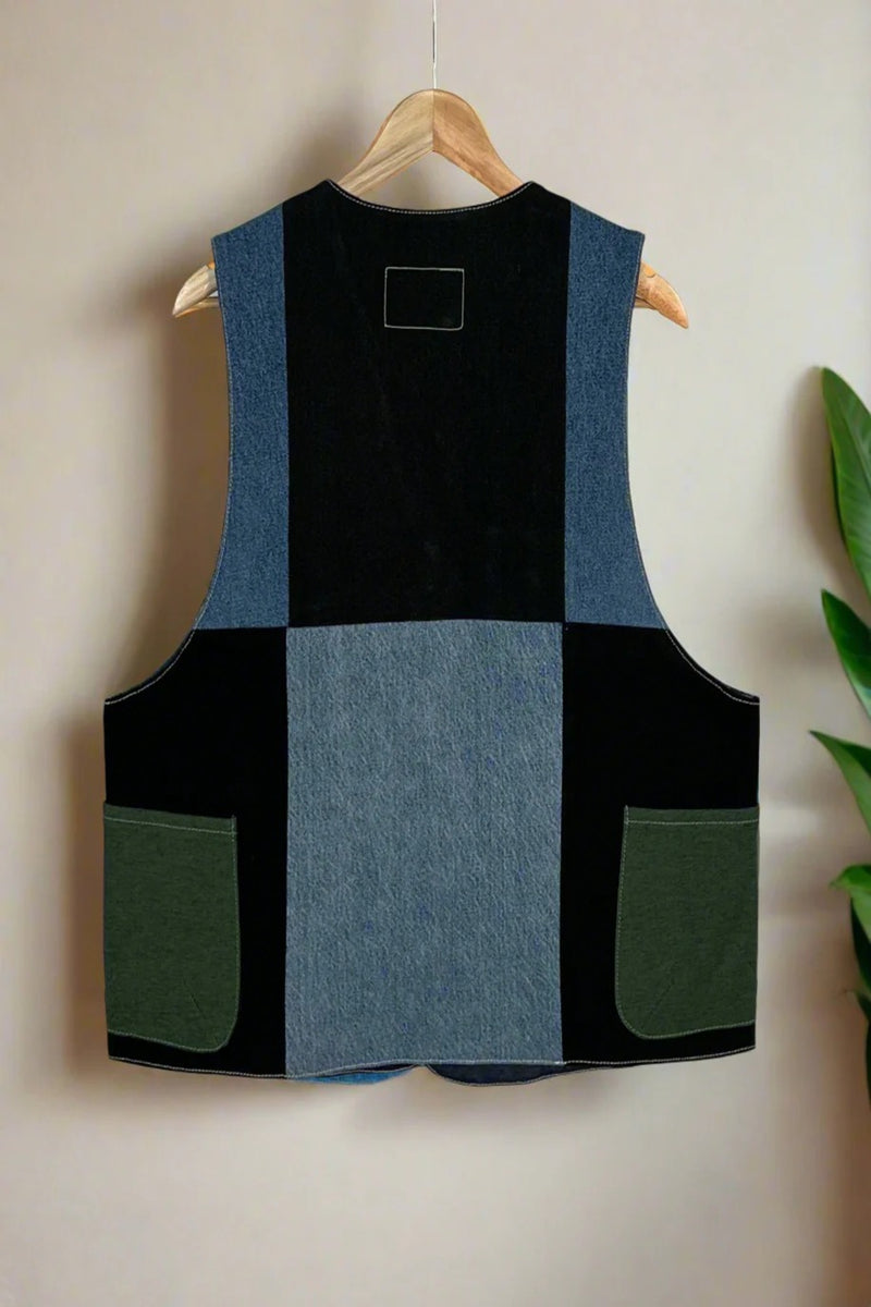 Un Denim - 100% Cotton Unisex Upcycled Denim Gilet Jacket | 187