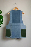Un Denim - 100% Cotton Unisex Upcycled Denim Gilet Jacket | G173