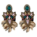 Elegant Gold-Tone Earrings with Crystals and Gems design | elegant and eye-catching