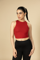 Carbontree Bamboo Women Bold Red Rib Tank Top