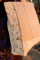 Eco Tote Hemp Bag | Beige & White