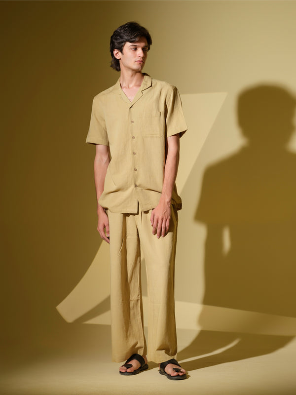 Vasudhaa Vastrram Antaratma - Men'S Organic Dyed Linen And Bamboo Co-Ord Set