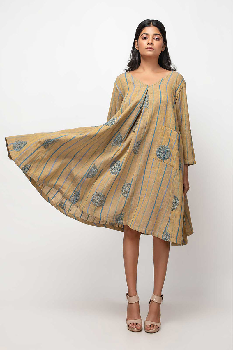 Sepia Stories Arica Cotton Dress in Mustard
