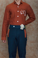 Anushé Pirani Handwoven Cotton Men's Rust Shirt