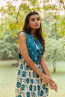 The Conscious Closet Blue Slate Sweet Chill Wave Long Dress Set