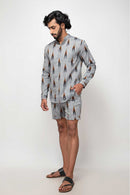 Sepia Stories Balsas Ikat Cotton Kurta in Grey