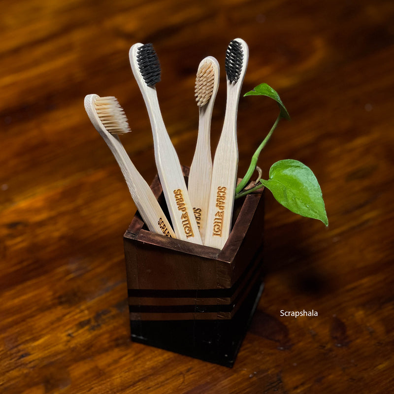 Scrapshala Soft Bristles Natural Bamboo Toothbrush Kids Pack