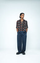 anushé pirani Modal Silk Men Charcoal Beast Shirt