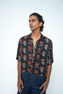 anushé pirani Modal Silk Men Charcoal Beast Shirt