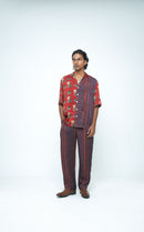 anushé pirani Modal Silk Men Terracotta Giant Lotus Shirt