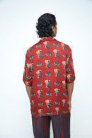 anushé pirani Modal Silk Men Terracotta Giant Lotus Shirt