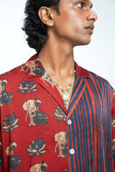 anushé pirani Modal Silk Men Terracotta Giant Lotus Shirt