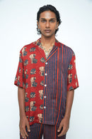 anushé pirani Modal Silk Men Terracotta Giant Lotus Shirt