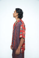 anushé pirani Modal Silk Men Terracotta Giant Lotus Shirt