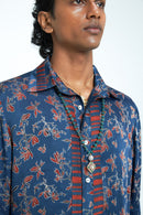 anushé pirani Modal Silk Men Indigo Eden Shirt
