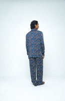 anushé pirani Modal Silk Men Indigo Flutter & Flow Shirt