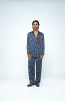 anushé pirani Modal Silk Men Indigo Flutter & Flow Shirt