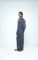 anushé pirani Modal Silk Men Indigo Flutter & Flow Shirt