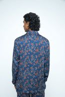 anushé pirani Modal Silk Men Indigo Flutter & Flow Shirt