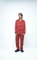 anushé pirani Modal Silk Men Rosewood Jungle Shirt