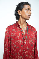 anushé pirani Modal Silk Men Rosewood Jungle Shirt