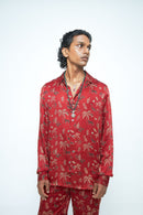 anushé pirani Modal Silk Men Rosewood Jungle Shirt