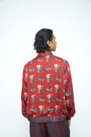 anushé pirani Modal Silk Men Terracotta Rustic Bomber