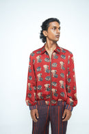 anushé pirani Modal Silk Men Terracotta Rustic Bomber