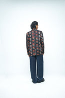 anushé pirani Modal Silk Men Charcoal Bold Blazer