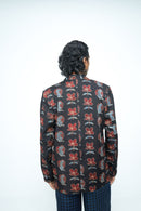 anushé pirani Modal Silk Men Charcoal Bold Blazer