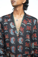 anushé pirani Modal Silk Men Charcoal Bold Blazer