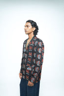 anushé pirani Modal Silk Men Charcoal Bold Blazer