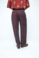 anushé pirani Modal Silk Men Indigo/Terracotta Rustic Tapered Pants