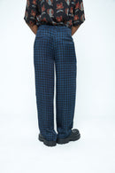 anushé pirani Modal Silk Men Indigo/Charcoal Shadow Pleat Pants