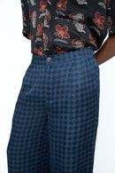 anushé pirani Modal Silk Men Indigo/Charcoal Shadow Pleat Pants