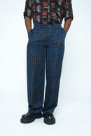 anushé pirani Modal Silk Men Indigo/Charcoal Shadow Pleat Pants