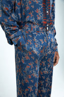 anushé pirani Modal Silk Men Indigo Garden Pleat Pants