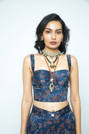 anushé pirani Modal Silk Women Indigo Corset Top