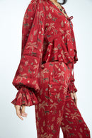 anushé pirani Modal Silk Women Rosewood Cascade Top