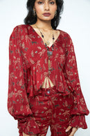 anushé pirani Modal Silk Women Rosewood Cascade Top